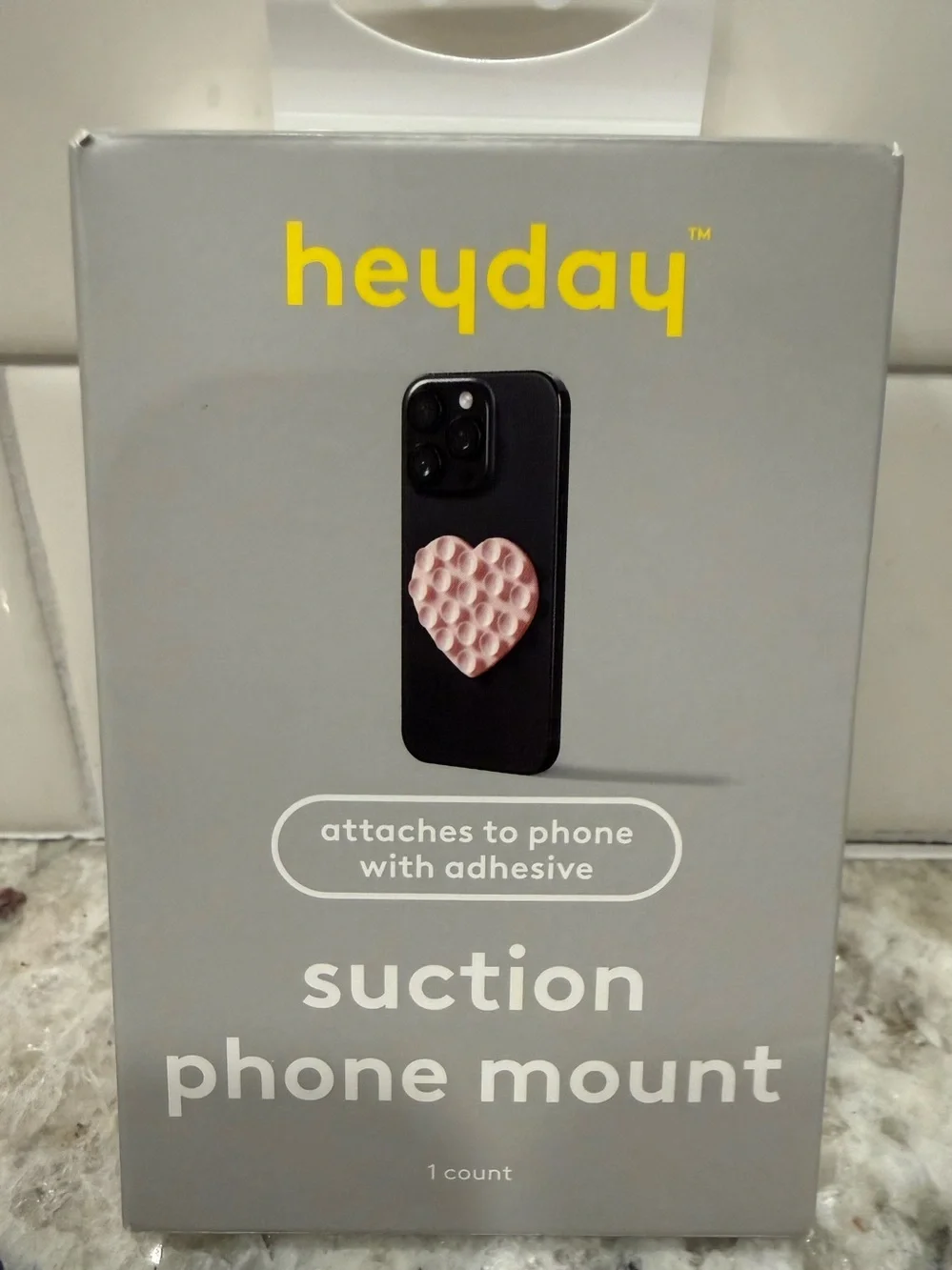 3/$15* heyday Suction Phone Mount with Pink Heart Accent NWT
